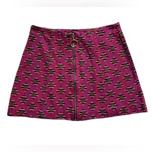 Zara TRF Collection Mini Skirt Women’s Small Circle Zipper Hot Pink Geometric